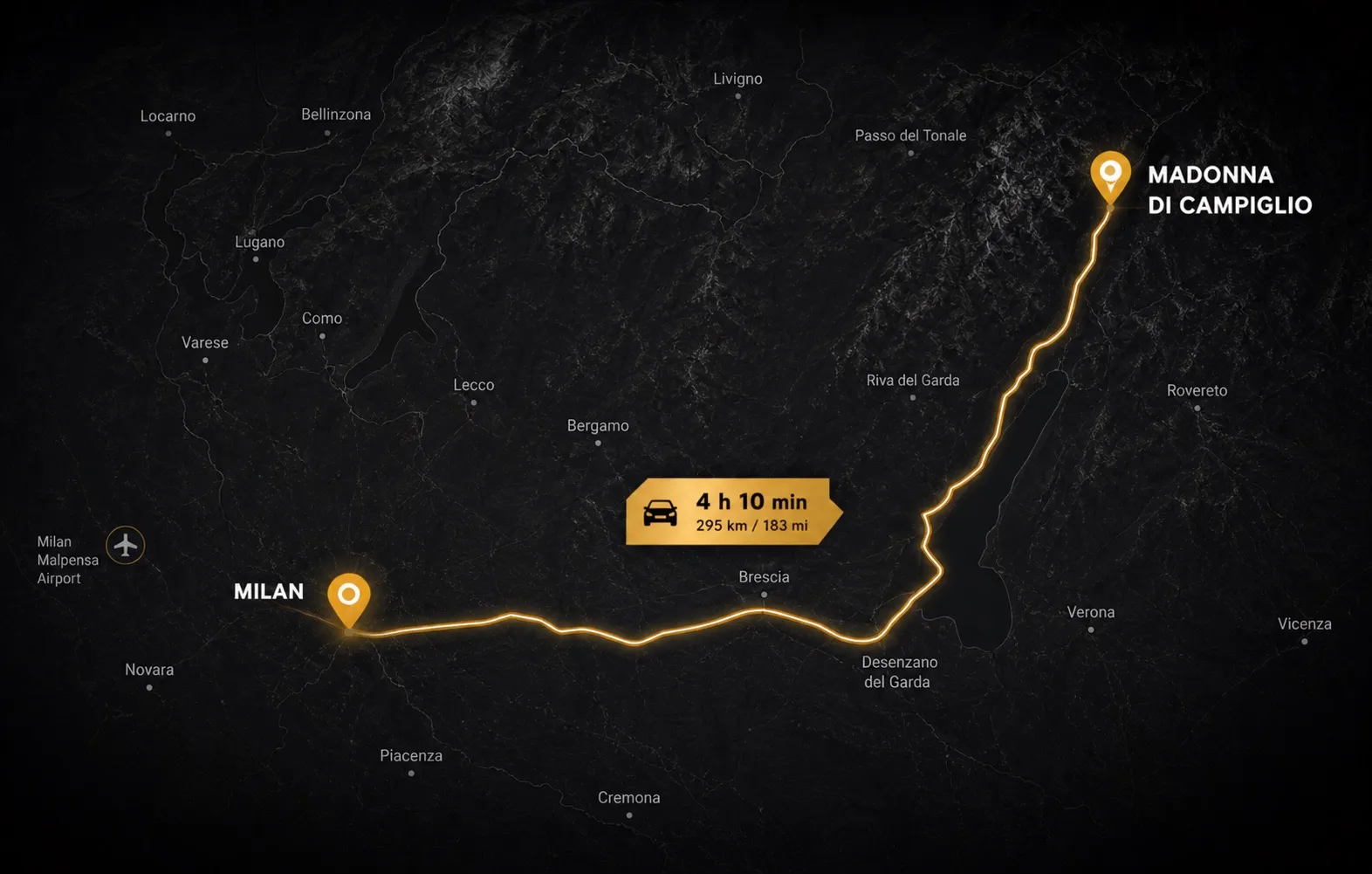 Route map for the selected day